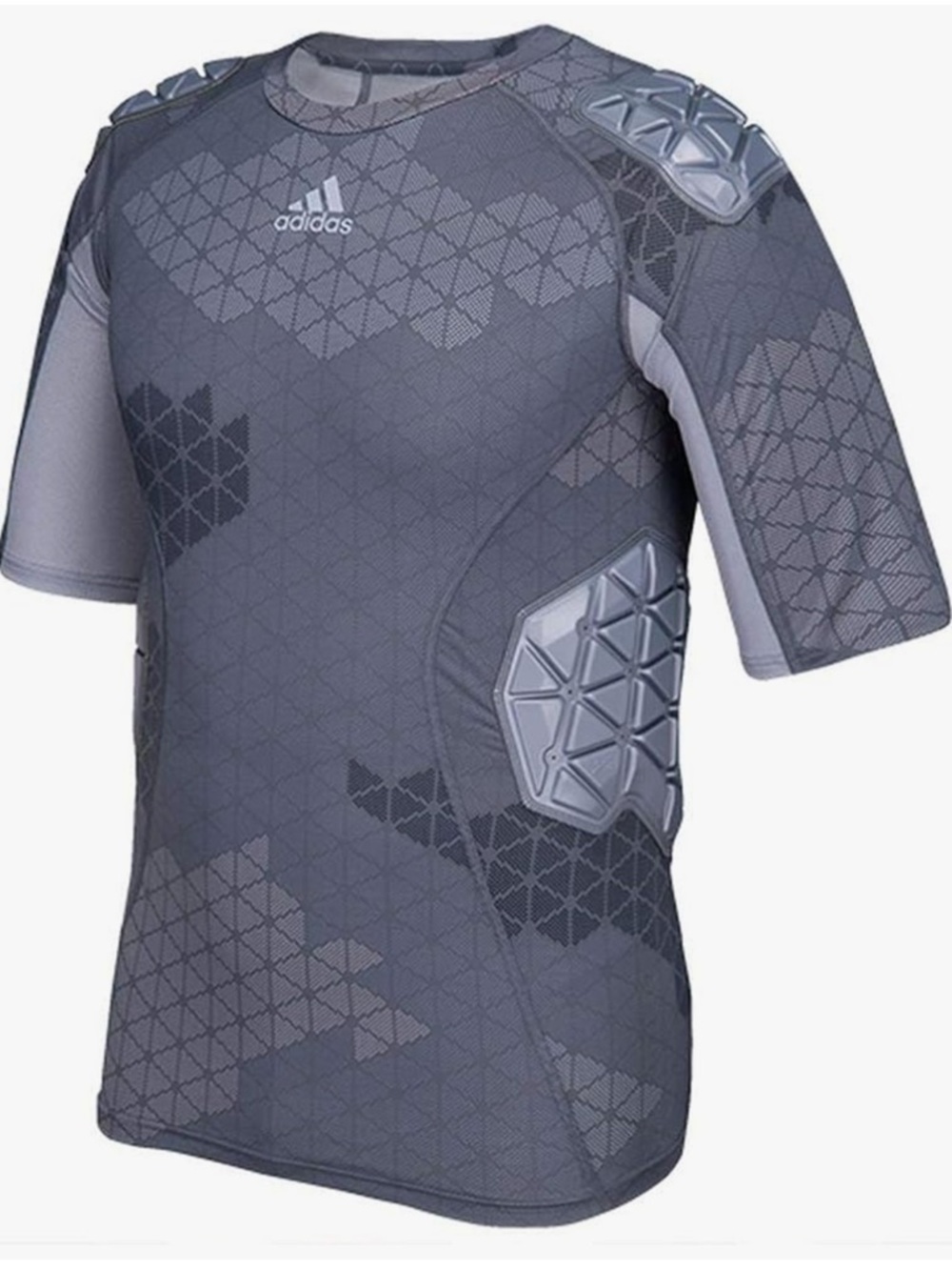 Adidas Men’s Short Sleeve Padded Compression Tee in Gray